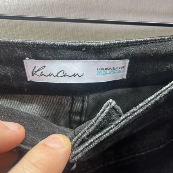 KanCan Frayed Bootcut Jeans Womens 29 Waist Stretch Black Denim Distressed 1897 - Picture 2 of 10